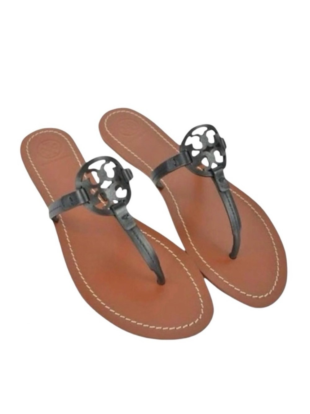 Tory Burch Mini Miller Gabriel Black leather sandals made in Brazil sz 10.5